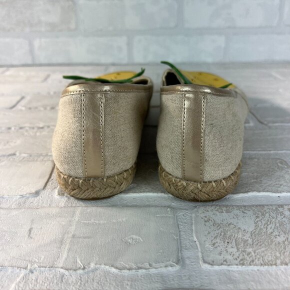 Avon Cushion Walk Espadrille Flats Womens 9 Pineapple Slip On Canvas Casual - Picture 3 of 11
